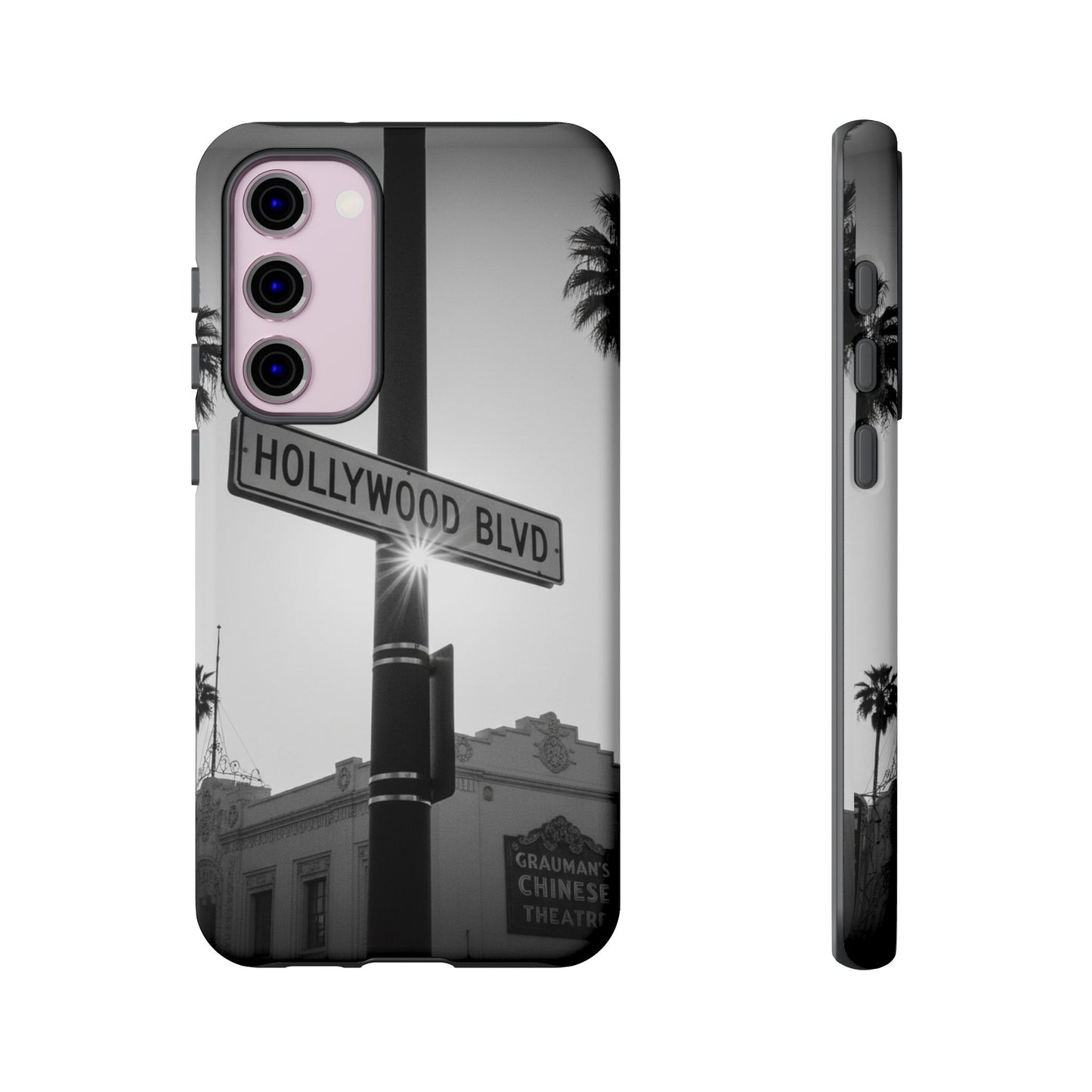 Hollywood Blvd Phone Case | Vintage Los Angeles Street Sign | Black & White LA Aesthetic