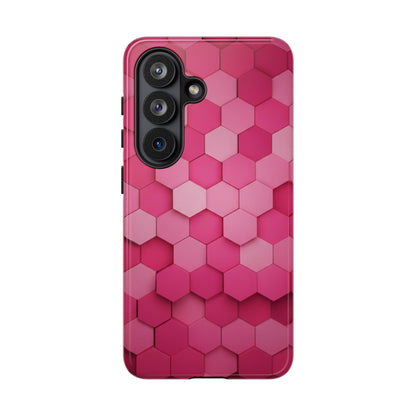 Hot Pink Hexagon Phone Case | Honeycomb Geometric Aesthetic | Cute Pink iPhone & Samsung Tough Protective Case