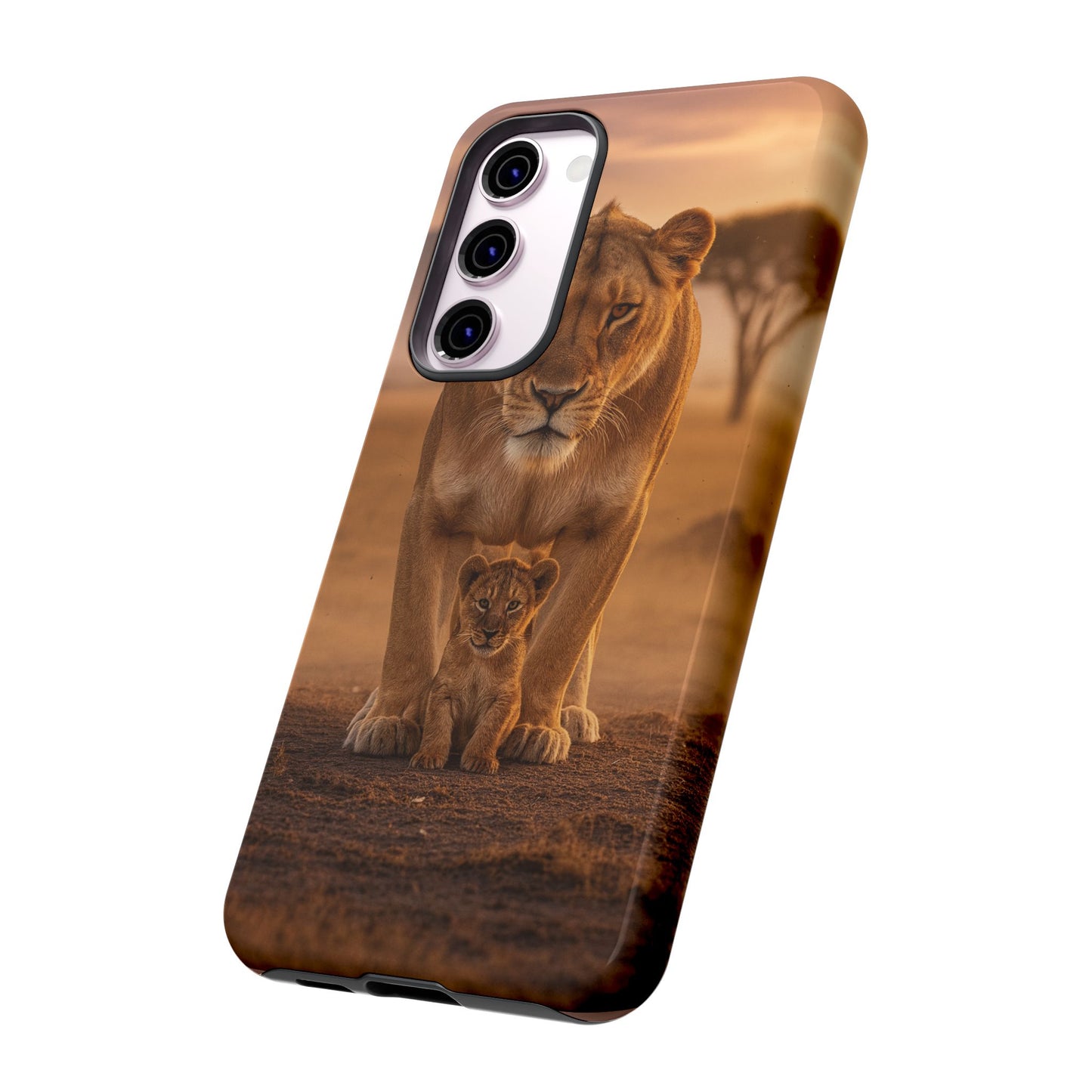 Lioness & Cub Phone Case | Safari Wildlife Tough Case for iPhone & Samsung