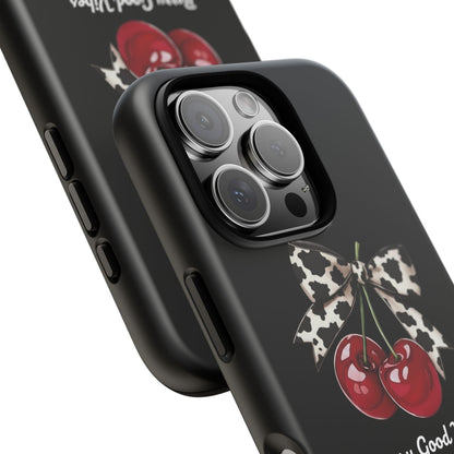 Cherry Cow Print Phone Case | Coquette Bow Aesthetic iPhone & Samsung Tough Case