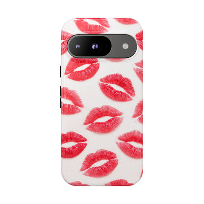 Red Lipstick Kiss Phone Case – Sexy Lip Print Pattern Tough Protective Cover