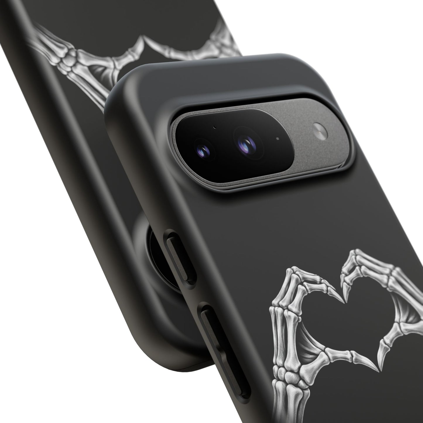 Skeleton Hands Heart Phone Case | Gothic Black Protective Cover