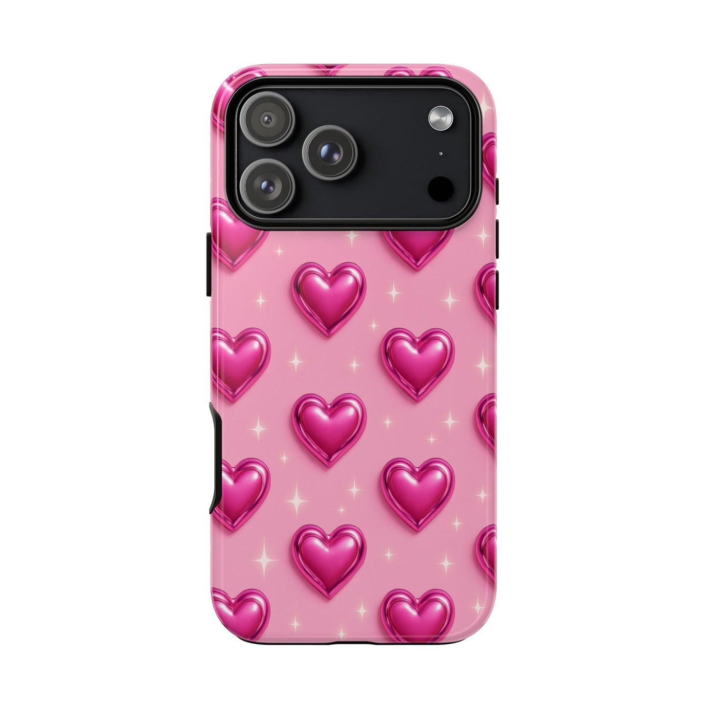Pink Heart Pattern Phone Case | Tough Protective Case for Iphone, Samsung Galaxy and Pixel