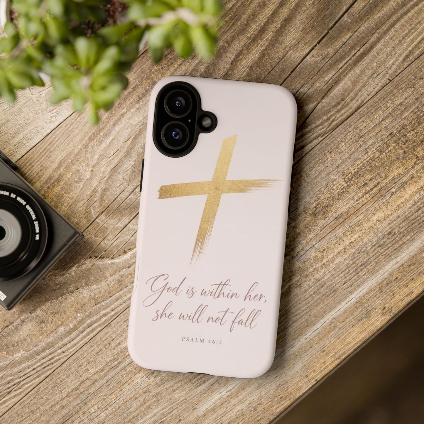 Psalm 46:5 God Is Within Her Christian Cross Phone Case Faith Gift
