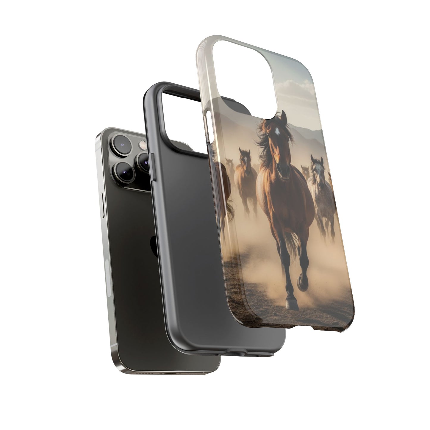Running Horses Phone Case | Wild Mustang Herd Tough Protective Cover