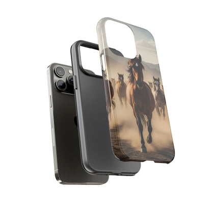 Running Horses Phone Case | Wild Mustang Herd Tough Protective Cover