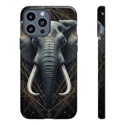 Elephant Mandala Phone Case – Black and Gold Spiritual Elephant Tough Protective Case