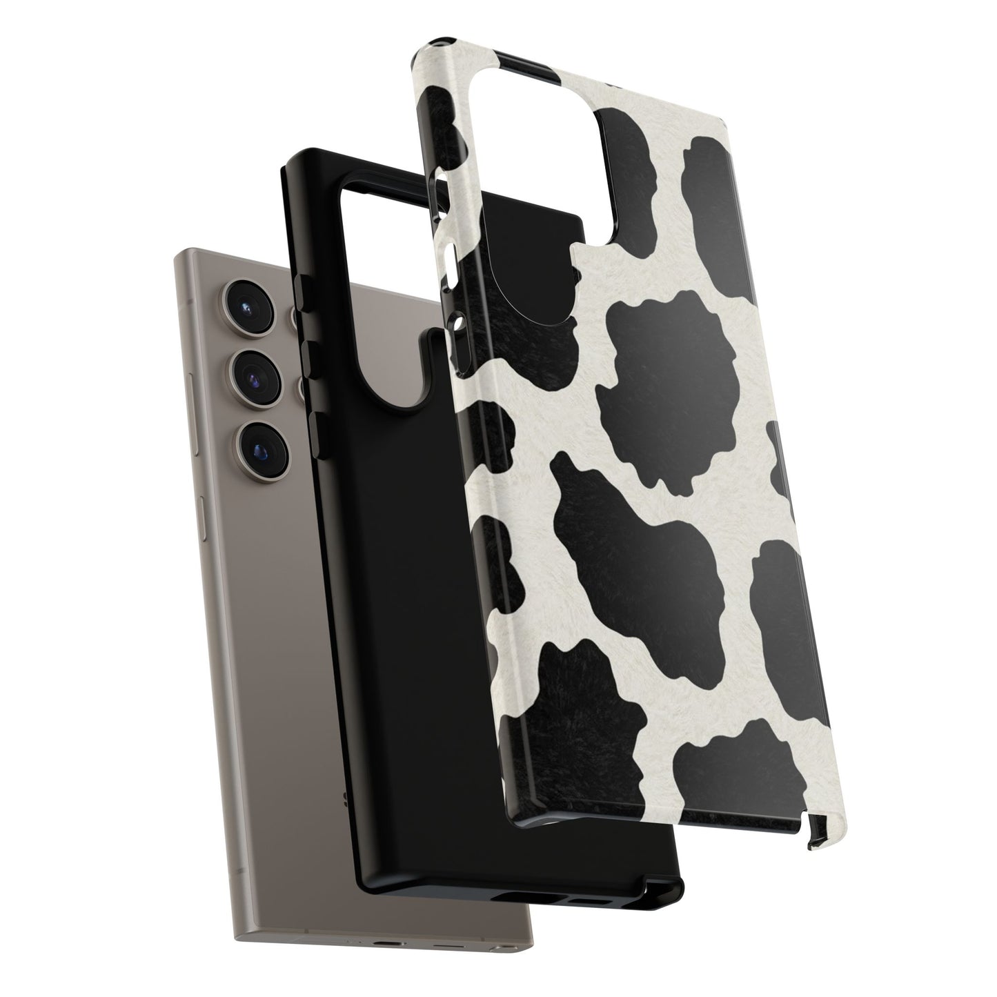 Black & White Cow Print Phone Case | Aesthetic Tough Protective Case