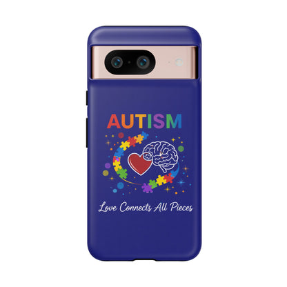 Autism Awareness Tough Case – "Love Connects All Pieces" Phone Case for Iphone, Samsung Galaxy and Pixel