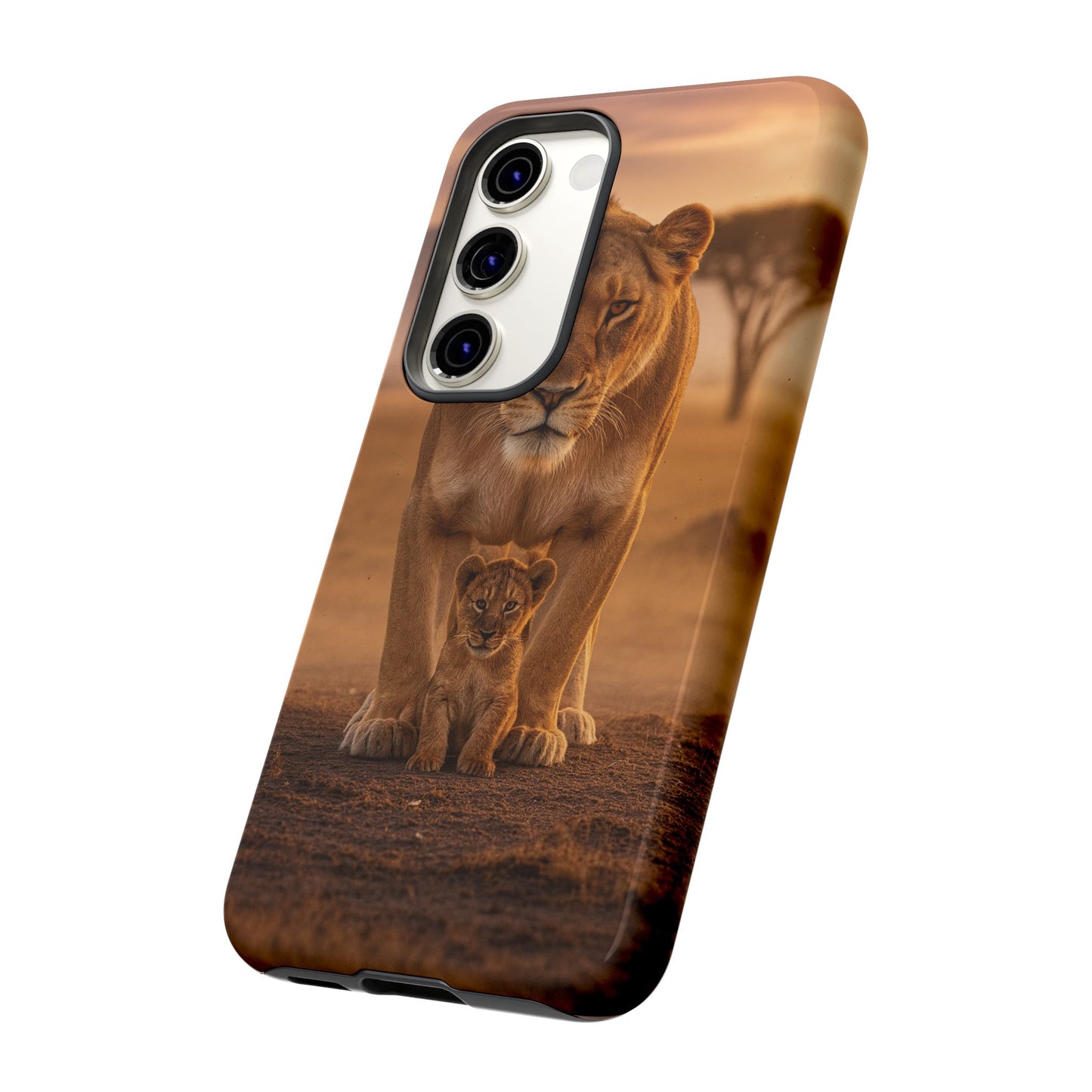 Lioness & Cub Phone Case | Safari Wildlife Tough Case for iPhone & Samsung