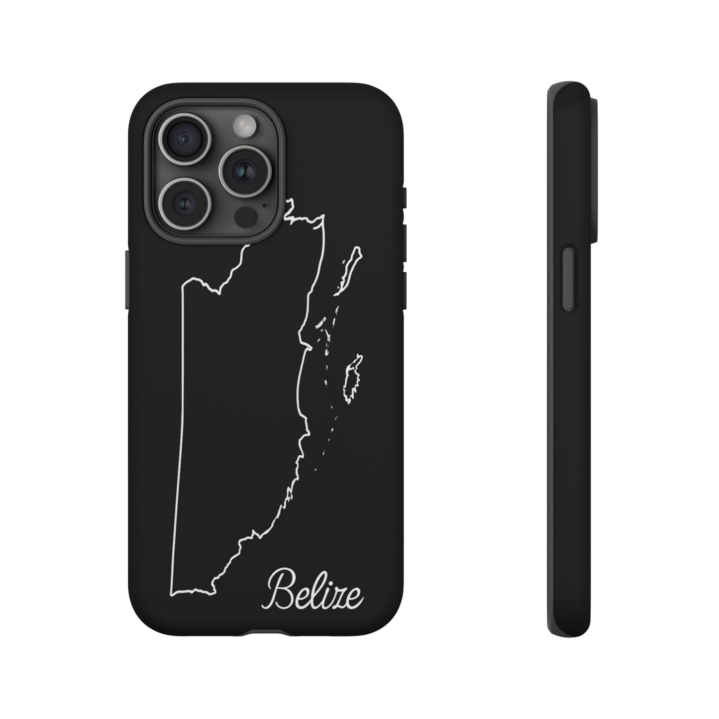 Belize Outline Phone Case – Minimal Country Map Tough Case (iPhone, Samsung, Pixel)