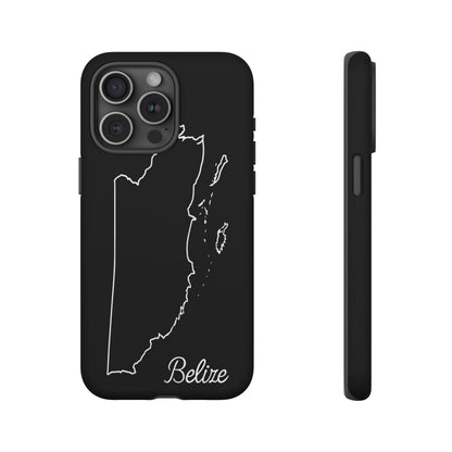 Belize Outline Phone Case – Minimal Country Map Tough Case (iPhone, Samsung, Pixel)