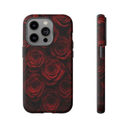 Dark Red Rose Phone Case – Gothic Floral Tough Case (iPhone, Samsung, Pixel)