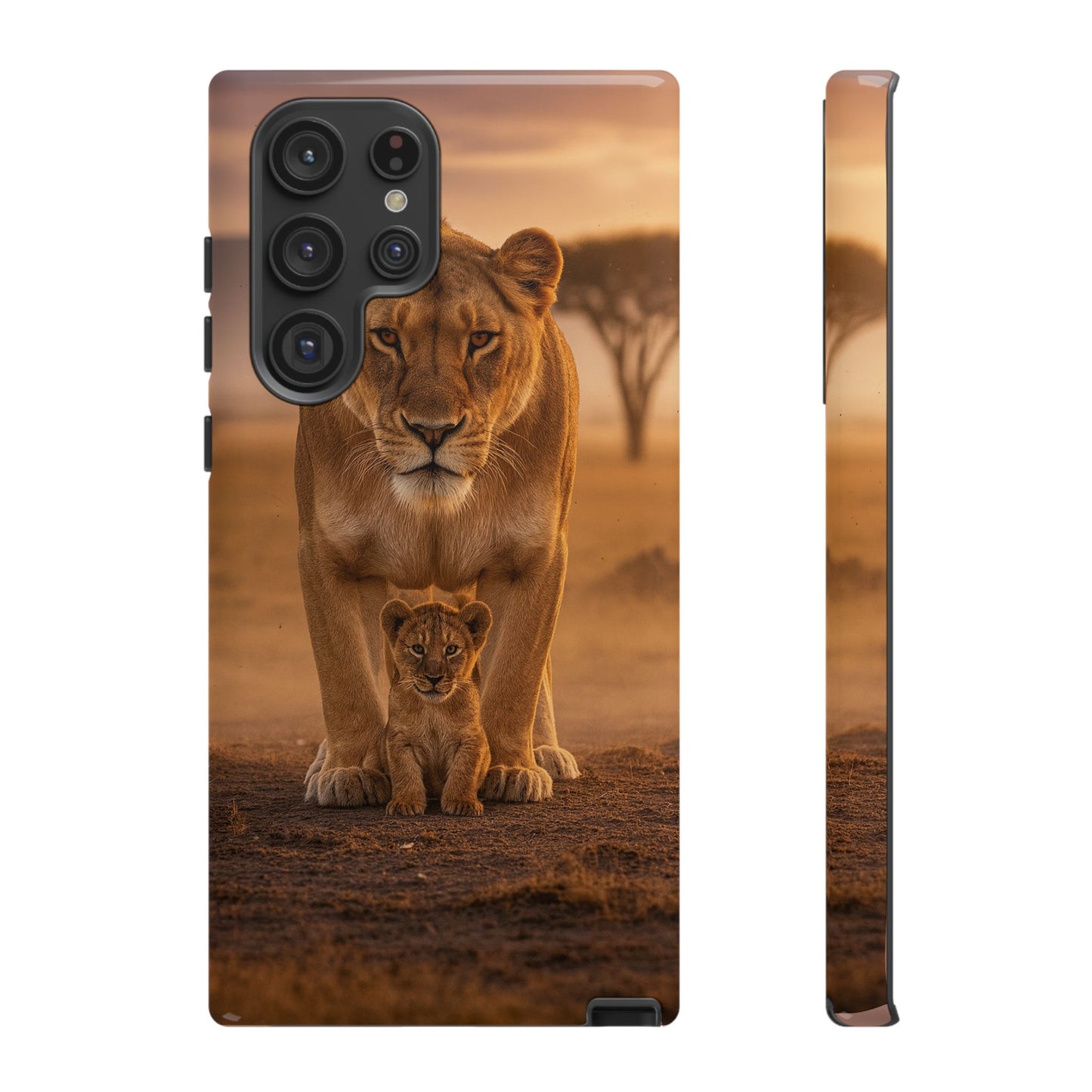 Lioness & Cub Phone Case | Safari Wildlife Tough Case for iPhone & Samsung