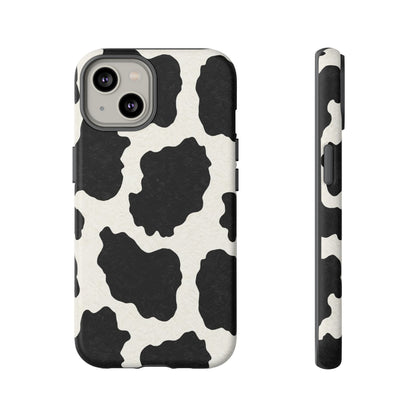 Black & White Cow Print Phone Case | Aesthetic Tough Protective Case