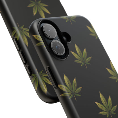 Cannabis Leaf Phone Case Green Weed Leaf Pattern Tough Protective Cover