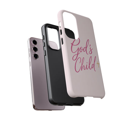 Gods Child Phone Case Christian Pink Aesthetic Tough iPhone Case