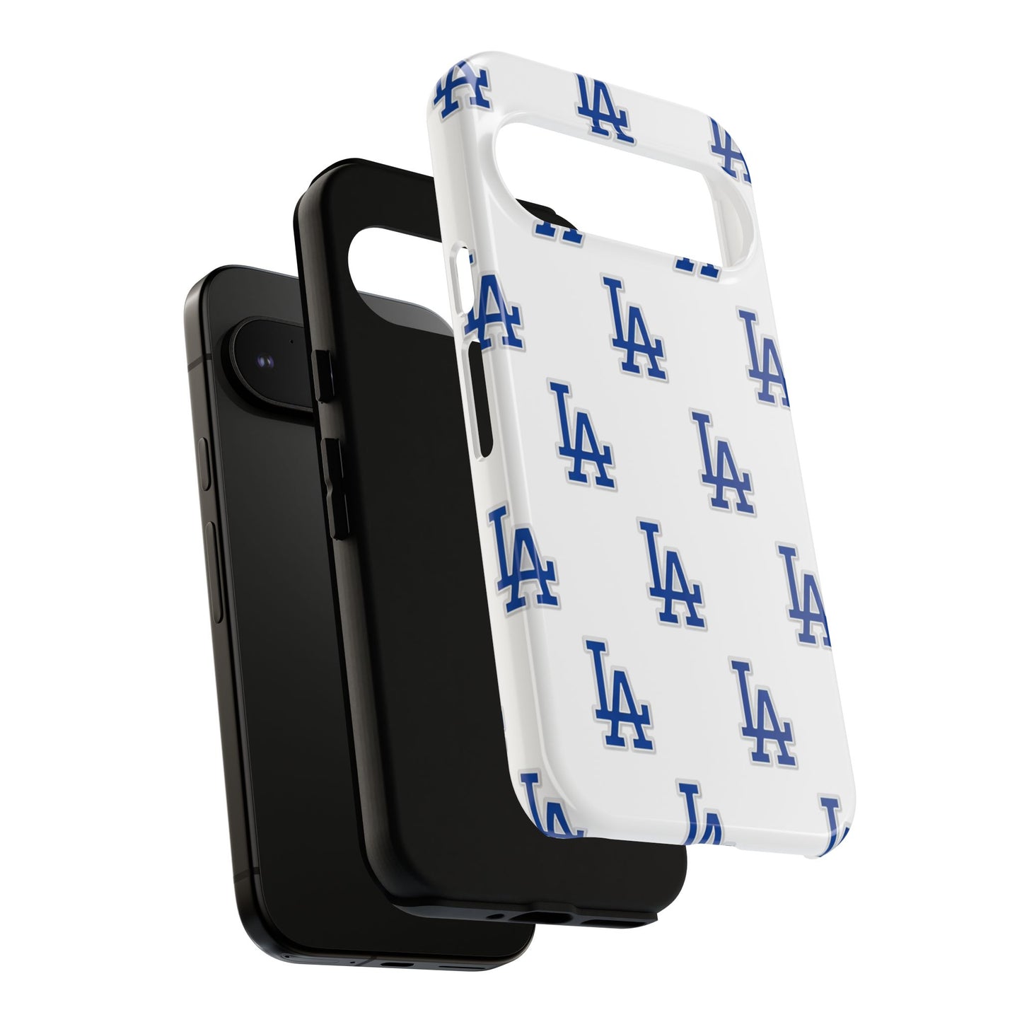 Blue LA Monogram Pattern Phone Case | Minimal Baseball Inspired Tough Cover