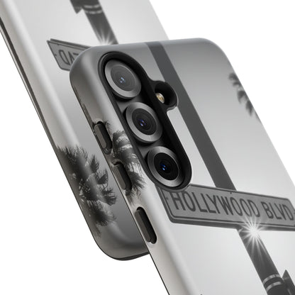 Hollywood Blvd Phone Case | Vintage Los Angeles Street Sign | Black & White LA Aesthetic