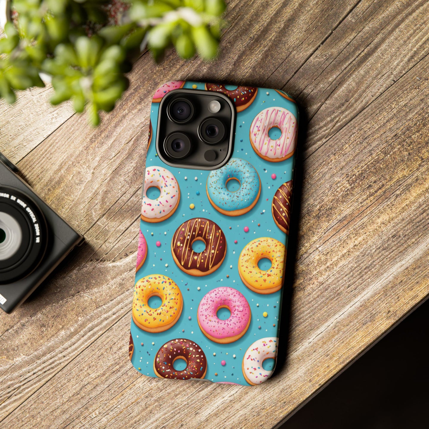 Cute Donut Pattern Phone Case – Colorful Sprinkles Dessert Design for Iphone, Samsung Galaxy and Pixel