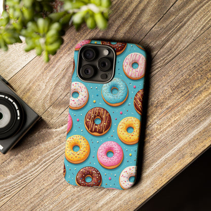 Cute Donut Pattern Phone Case – Colorful Sprinkles Dessert Design for Iphone, Samsung Galaxy and Pixel