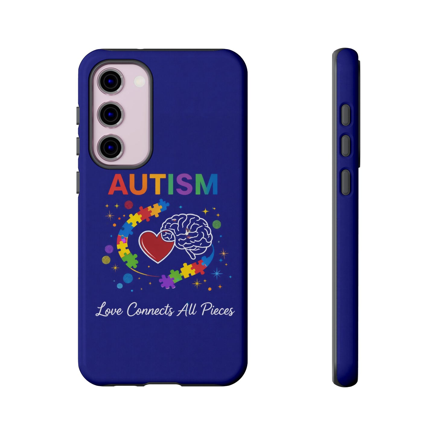 Autism Awareness Tough Case – "Love Connects All Pieces" Phone Case for Iphone, Samsung Galaxy and Pixel