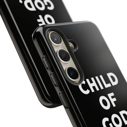Child of God Phone Case Christian Black Aesthetic Cross Tough Cover