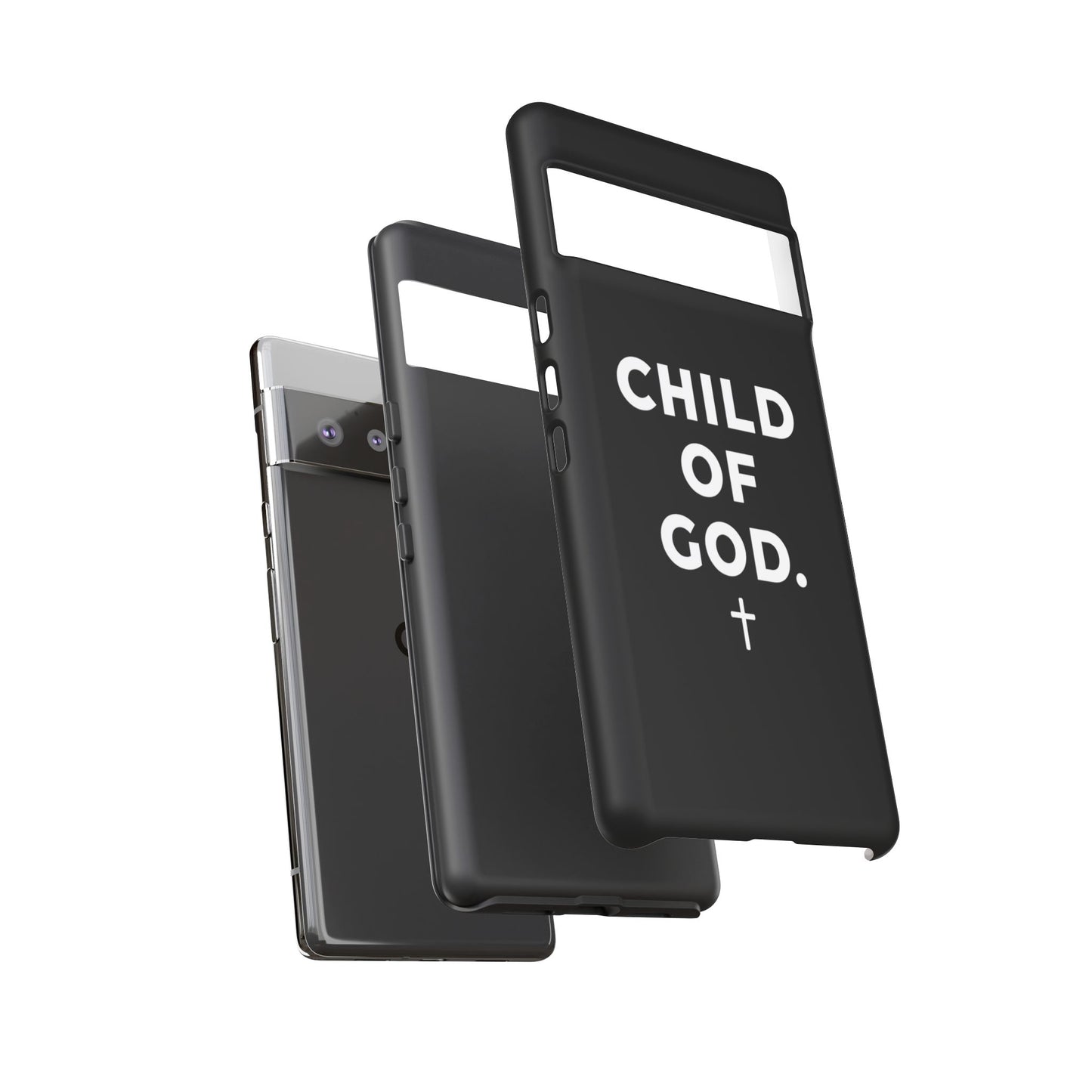 Child of God Phone Case Christian Black Aesthetic Cross Tough Cover