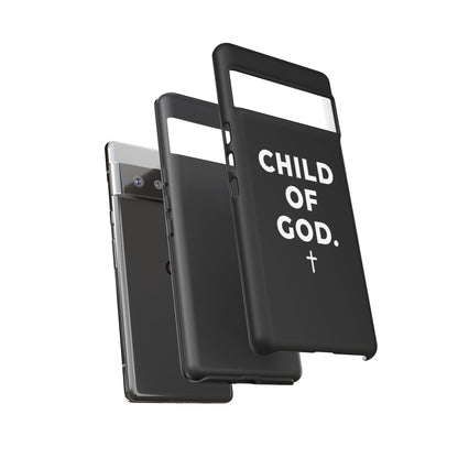 Child of God Phone Case Christian Black Aesthetic Cross Tough Cover