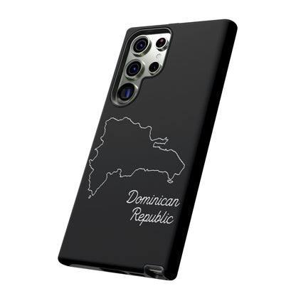 Dominican Republic Outline Phone Case – Minimal Country Map Tough Case (iPhone, Samsung, Pixel)