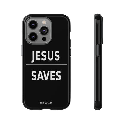 Jesus Saves Phone Case Christian Religious Minimalist Black Tough Cover