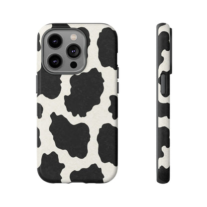 Black & White Cow Print Phone Case | Aesthetic Tough Protective Case
