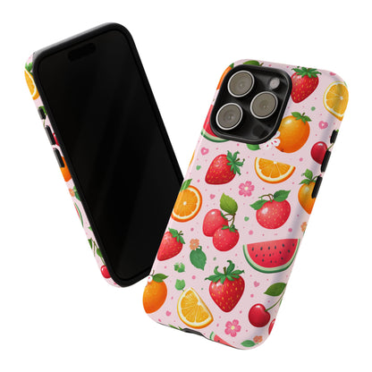 Fruit Phone Case – Tough Shockproof, Strawberry Cherry Citrus Summer Design for Iphone, Samsung Galaxy and Pixel