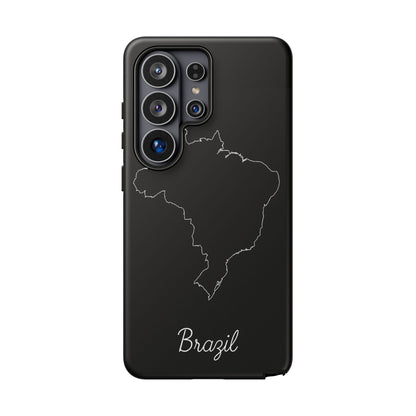 Brazil Outline Phone Case – Minimal Country Map Tough Case (iPhone, Samsung, Pixel)