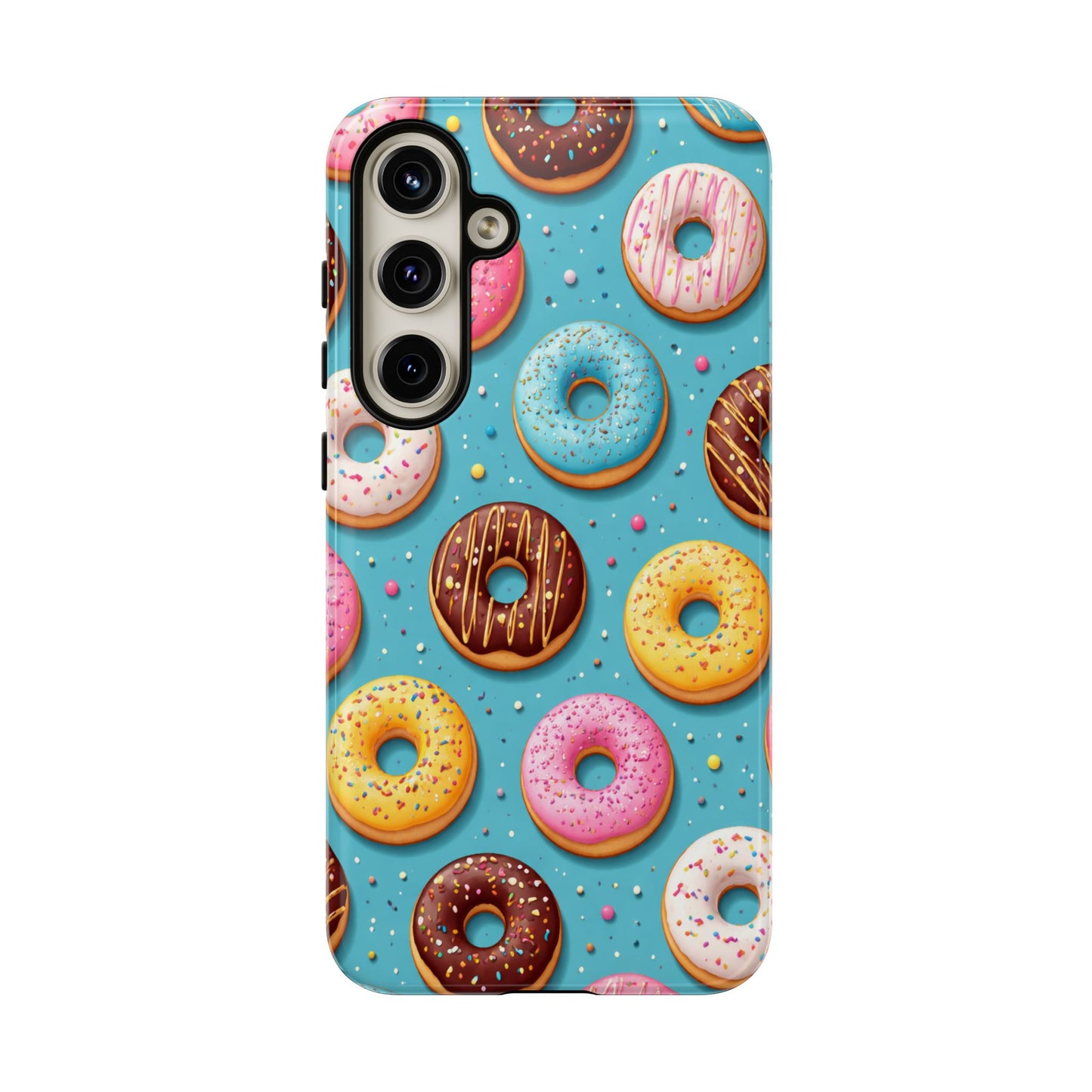 Cute Donut Pattern Phone Case – Colorful Sprinkles Dessert Design for Iphone, Samsung Galaxy and Pixel