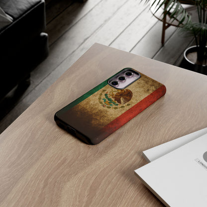 Vintage Mexico Flag Phone Case – Mexican Pride Grunge Flag Aesthetic Tough Case