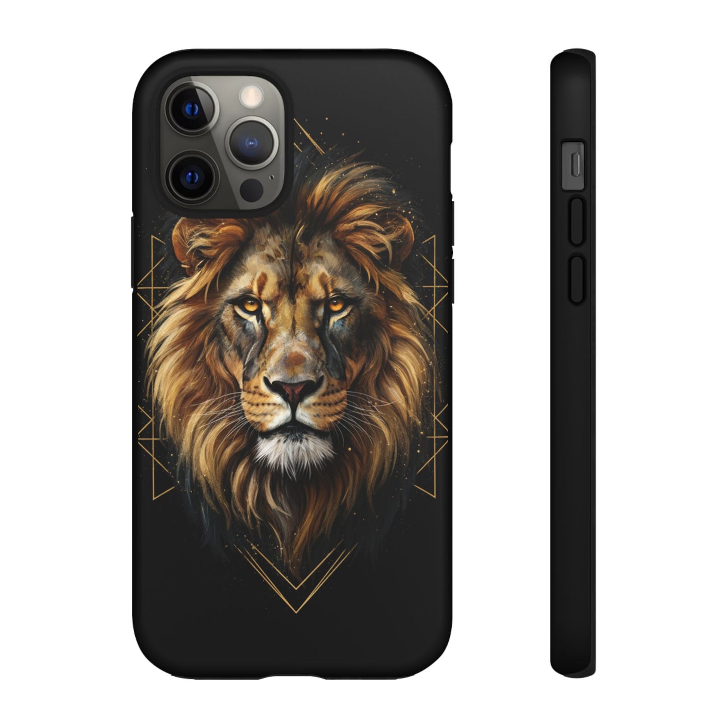 Majestic Lion Phone Case – Black Gold Luxury Lion Art Tough Protective Case