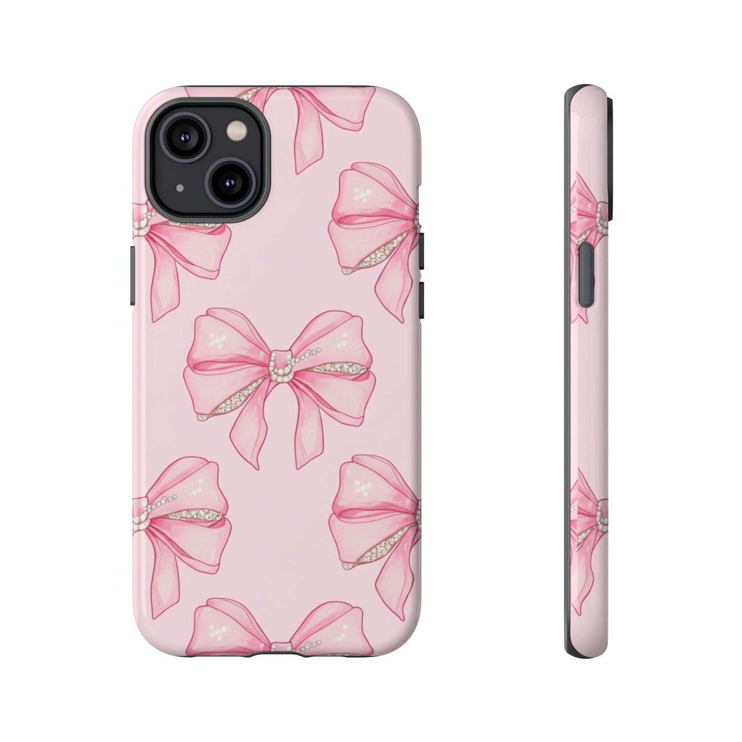 Pink Bow Pattern Phone Case | Coquette Aesthetic Tough Protective Case