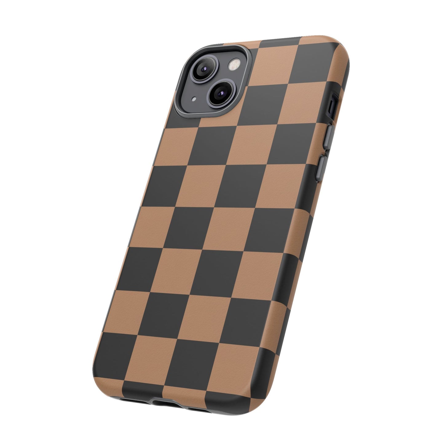 Brown Checkerboard Phone Case | Aesthetic Tough Protective Case
