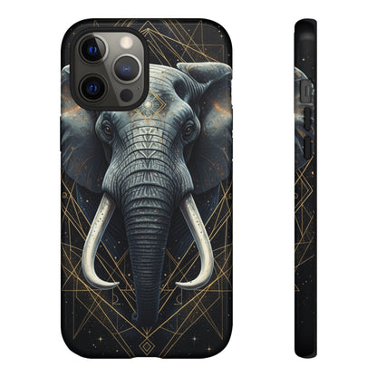 Elephant Mandala Phone Case – Black and Gold Spiritual Elephant Tough Protective Case