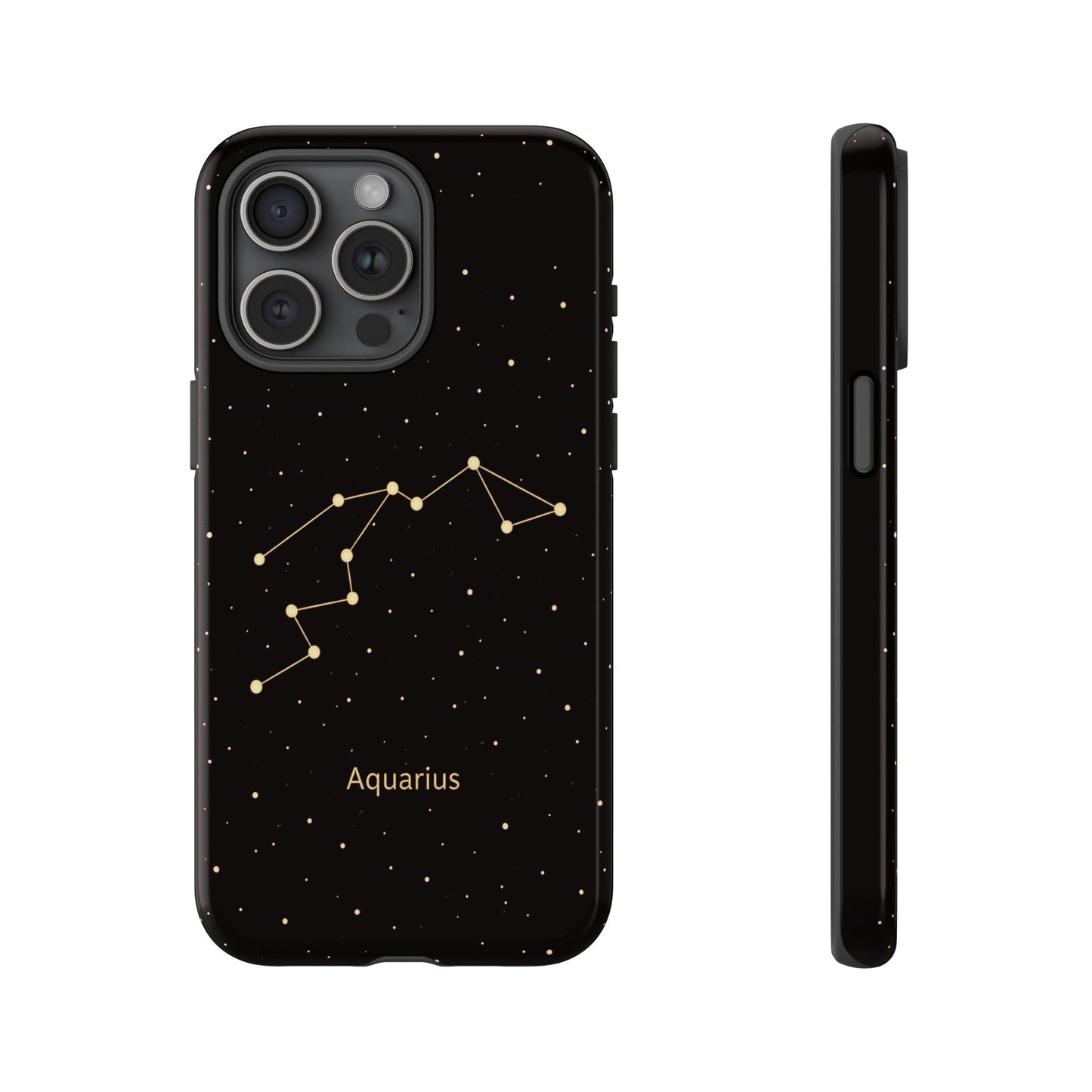 Aquarius Zodiac Constellation Phone Case – Luxe Gold Celestial Cover