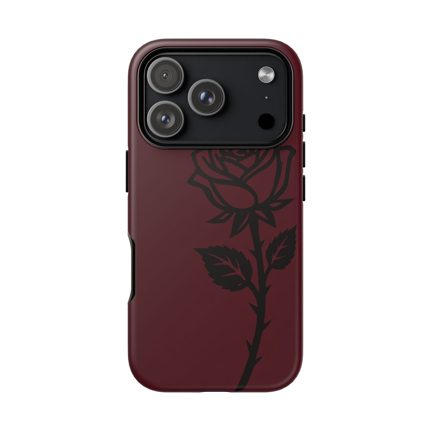 Black Rose Burgundy iPhone Case | Dark Aesthetic Shockproof Protective Cover