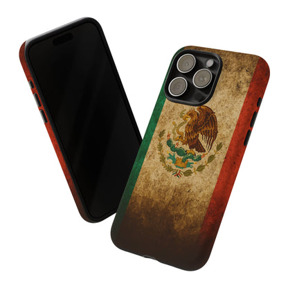 Vintage Mexico Flag Phone Case – Mexican Pride Grunge Flag Aesthetic Tough Case