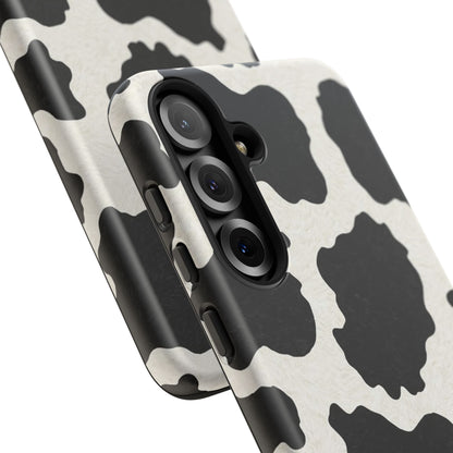 Black & White Cow Print Phone Case | Aesthetic Tough Protective Case
