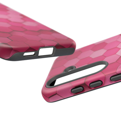 Hot Pink Hexagon Phone Case | Honeycomb Geometric Aesthetic | Cute Pink iPhone & Samsung Tough Protective Case