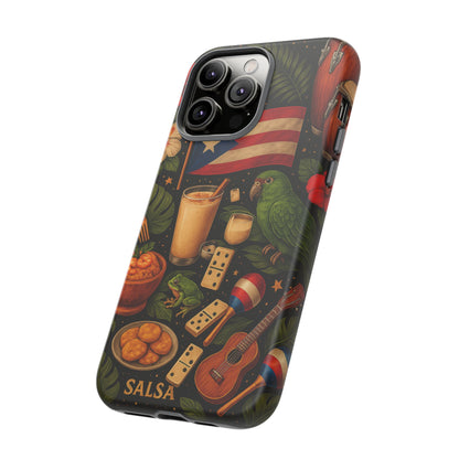 Puerto Rican Culture Phone Case | Boricua Icons Caribbean Aesthetic Tough Protective Case