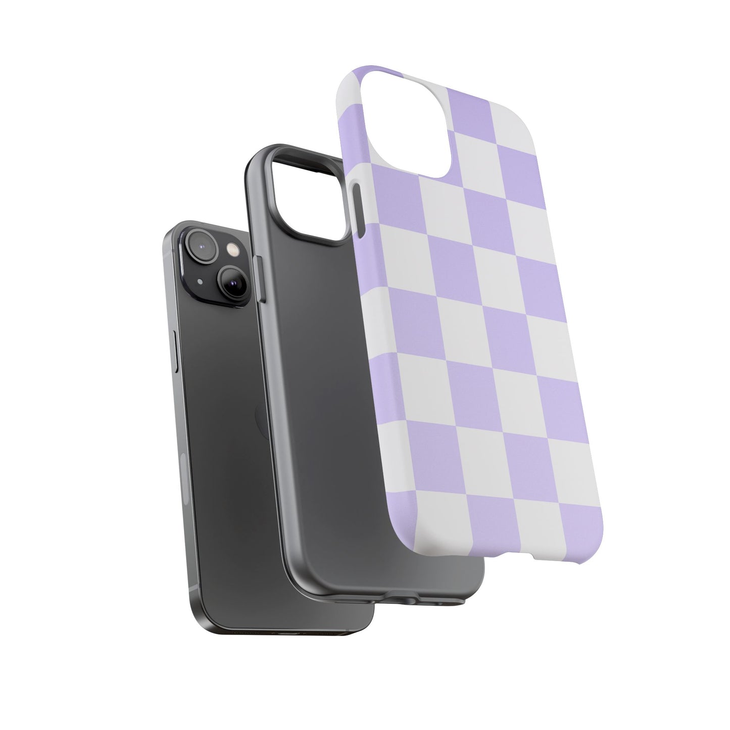 Lavender Checkerboard Phone Case | Pastel Aesthetic Checkered iPhone & Samsung Tough Case