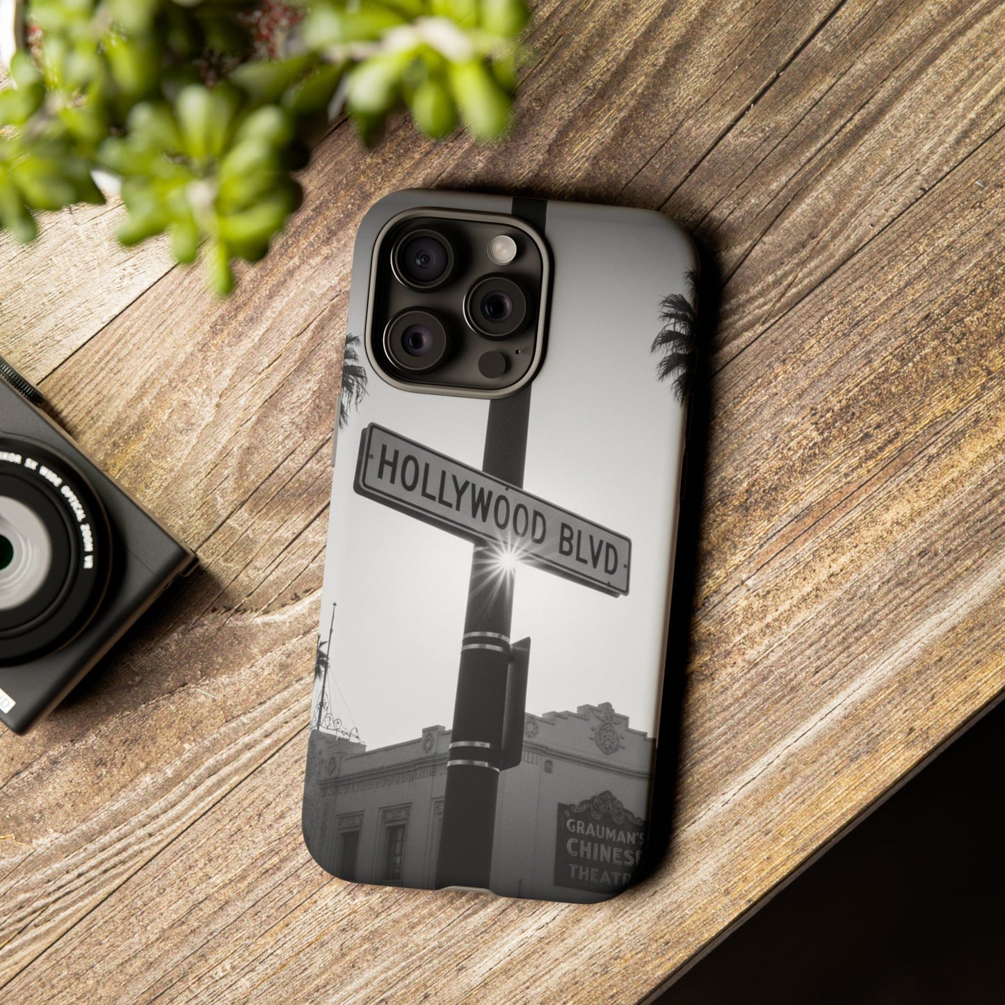 Hollywood Blvd Phone Case | Vintage Los Angeles Street Sign | Black & White LA Aesthetic