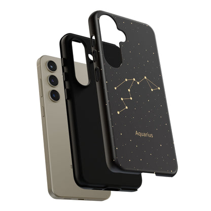 Aquarius Zodiac Constellation Phone Case – Luxe Gold Celestial Cover