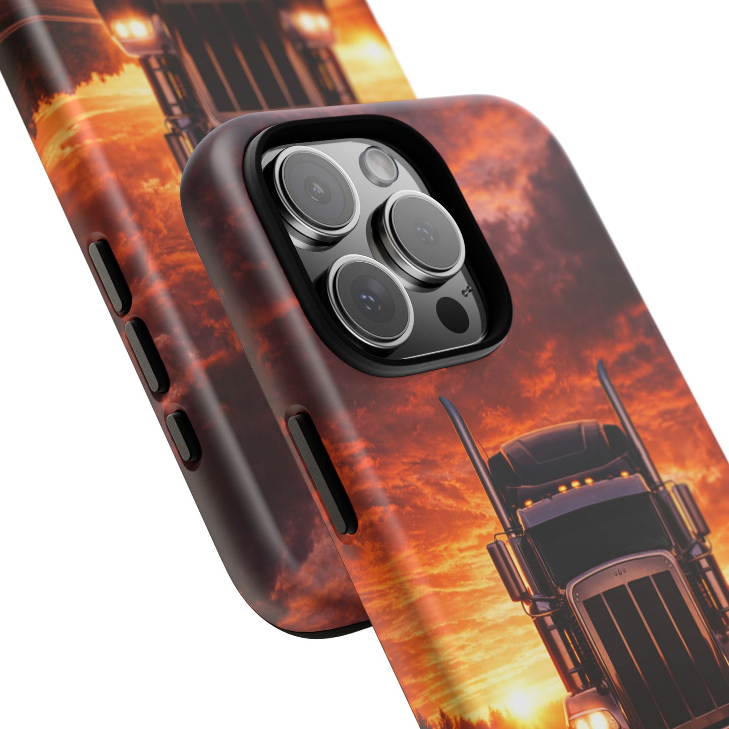 Big Rig Truck Phone Case Sunset Highway Semi Truck iPhone Samsung Cover